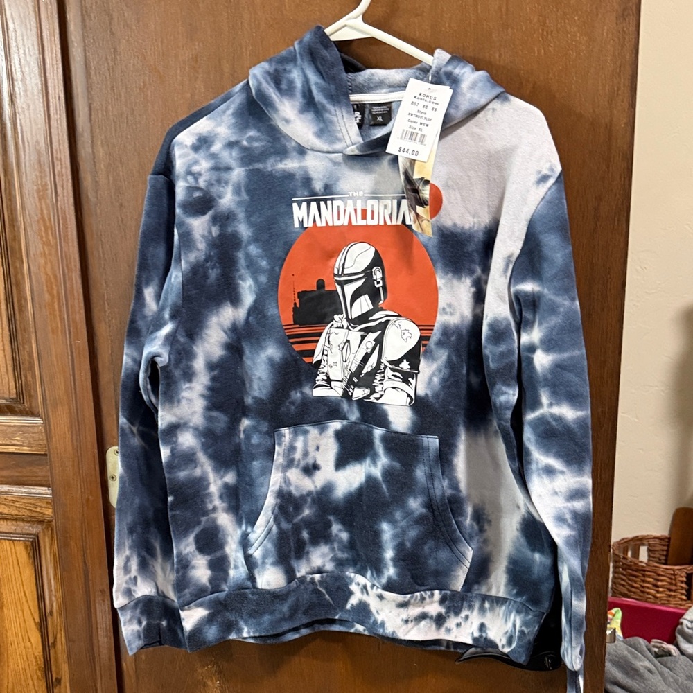 Star Wars Mandalorian Blue and White Hoodie